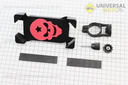 Тримач телефону на кермо з червоним малюнком (мін. габарит телефону 60 * 124мм, макс. габарит 80 * 160мм). Китай (Аксесуари / UM3376-V18)