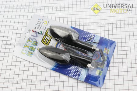 Поворот діодний на гнучкій ніжці + стоп сигнал / габарит "човник", чорний, 2 штуки. CYT (Освітлення повороти / UM3376-V29)