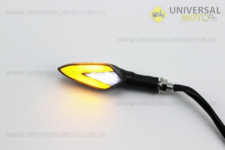 Поворот діодний на гнучкій ніжці + габарит "човник" чорний, 2 штуки. CYT (Освітлення повороти / UM3376-V30)