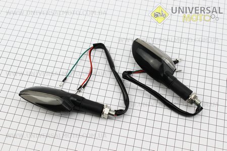 Поворот діодний на гнучкій ніжці + габарит "човник" чорний, 2 штуки. CYT (Освітлення повороти / UM3376-V30)