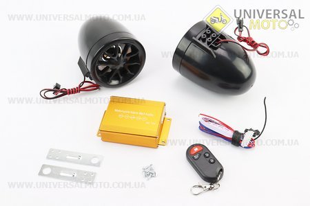 АУДІО-блок (МРЗ-USB / SD + FM-радіо + пультДУ + сигналізація) + колонки 80мм 2шт (чорні). Китай (Різне / UM3376-V83)