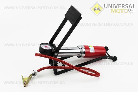 Насос ножний для шин однопоршневий 290 * 90мм "большой, шток товстий" червоний. Китай (Різне / UM3376-V87)