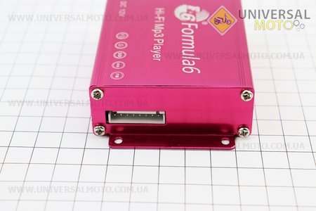 АУДІО-блок (МРЗ-USB / SD, FM-радіо, пультДУ, сигналізація) + колонки 2 штуки (червоні). Formula (Аудіо-блоки / UM3376-V92)