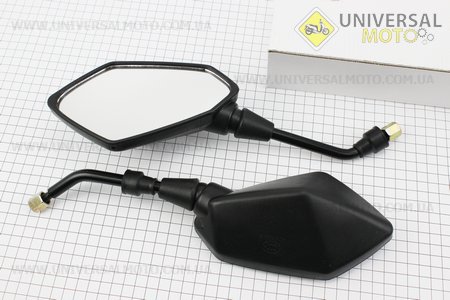Дзеркала комплект на мотоцикл "призма" чорний, м8 (ССС - знак якості). ZHENGHE (Мотодзеркала / UM3377-V06)