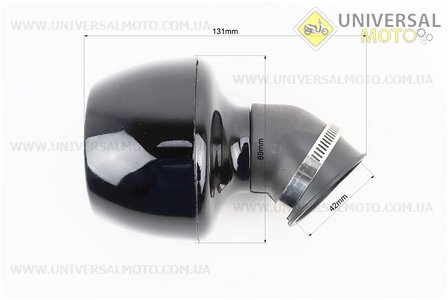 Фільтр повітряний нульовий 42мм 45град. "ТУРБИНА" чорний. Китай (Різне / UM3377-V33)