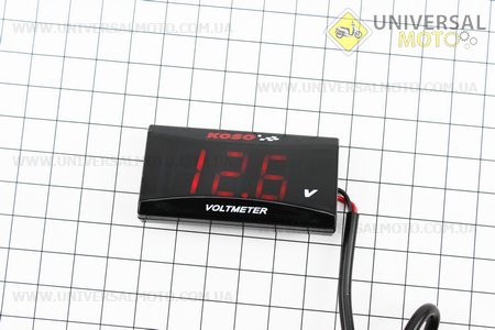 ВОЛЬТ метр з дисплеєм, червоний циферблат (універсальний, компактний). KOSO (Інструмент / UM3377-V84)