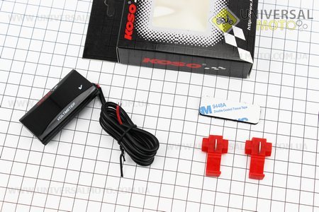 ВОЛЬТ метр з дисплеєм, червоний циферблат (універсальний, компактний). KOSO (Інструмент / UM3377-V84)