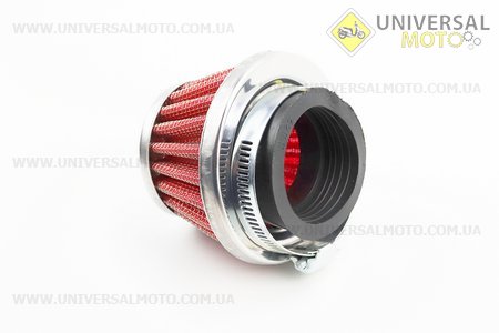 Фільтр повітряний нульовий 42мм прямий "конус", низький червоний. Китай (Різне / UM3378-V50)