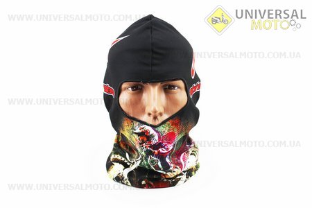 Підшоломник літній (балаклава) "Alpinestars" ЧОРНИЙ з малюнком мотокрос, тип 2. Китай (Мотоекіпировка / UM3379-V05)