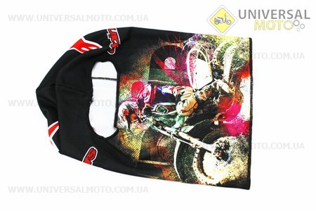 Підшоломник літній (балаклава) "Alpinestars" ЧОРНИЙ з малюнком мотокрос, тип 2. Китай (Мотоекіпировка / UM3379-V05)