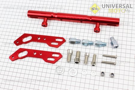 Перемичка керма регульована по довжині з отворами під мото аксесуари 315 - 380 мм, ЧЕРВОНИЙ тип 2. Китай (Різне / UM3379-V50)