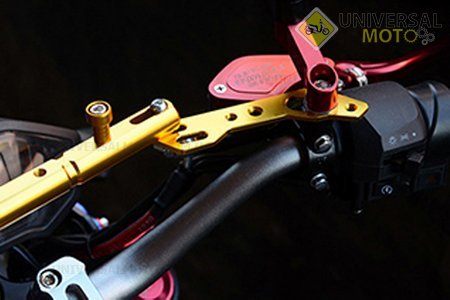 Перемичка керма регульована по довжині з отворами під мото аксесуари 315-380мм, ГРАФИТ тип 2. Китай (Різне / UM3379-V51)