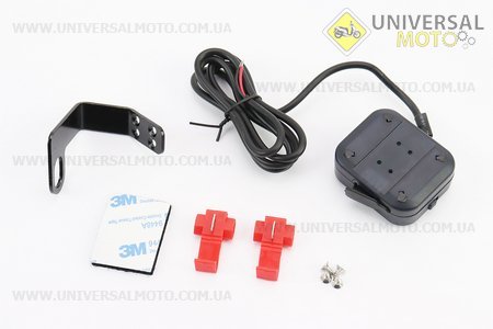 ВОЛЬТМЕТР з дисплеєм, червоний циферблат + датчик температури повітря + кріплення (універсальний, компактний). KOSO (Різне / UM3379-V58)