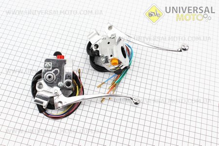 Блок кнопок на кермі лівий, правий комплект з важелями (під дзеркалу М10) DELTA. Китай (Запчастини для мопеда Дельта / UM3380-V90)