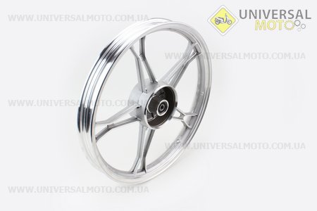 Диск задний литой 1,6-17" Delta, серебристый (ось 12мм). Китай (Мопед Viper Delta / UM3381-V29)