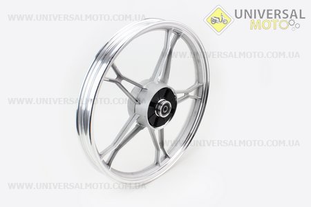 Диск задний литой 1,6-17" Delta, серебристый (ось 12мм). Китай (Мопед Viper Delta / UM3381-V29)