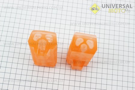 Гумка підніжки ALPHA комплект 2шт, помаранчевий. TMMP (Запчастини для мопеда Дельта / UM3381-V66)