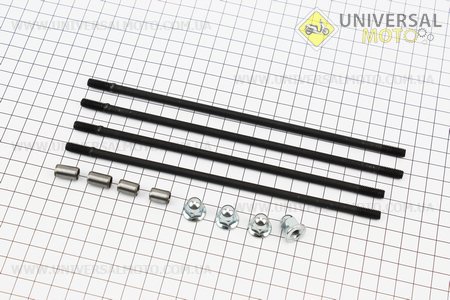 Шпилька двигуна комплект 110см.куб. (200мм-2шт, 194мм-2шт) + гайки, втулки. Китай (Запчастини для мопеда Дельта / UM3382-V00)