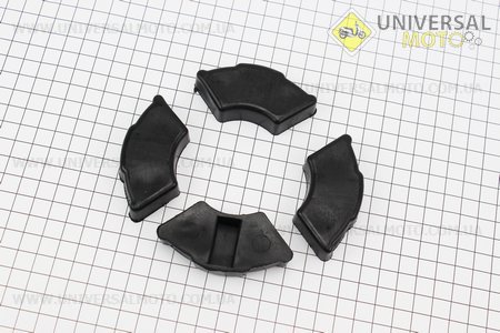 Демпферная резинка заднего колеса (, комплект 4 штуки) "силикон ЧЕРНЫЕ", качественные. Украина (Мопед Delta / UM3382-V35)