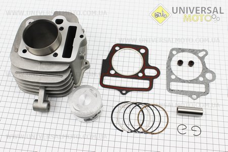 Цилиндро поршневой, комплект (цпг) 125см3 54мм (палец 14мм, высота цилиндра 78,3мм), с ухом. Китай (Мопед Delta / UM3383-V29)