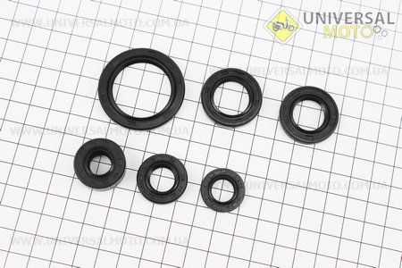 Сальник двигателя 70см3, комплект 6 штук (13,7*24*5-2 штуки ,11,6*24*10,12*21*4, 30*42*4,5, 17*29*5). Mototech (Мопед Delta / UM3383-V31)