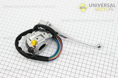 Блок кнопок на кермі лівий з важелем (під дзеркалу М10) DELTA. Китай (Запчастини для мопеда Дельта / UM3384-V10)