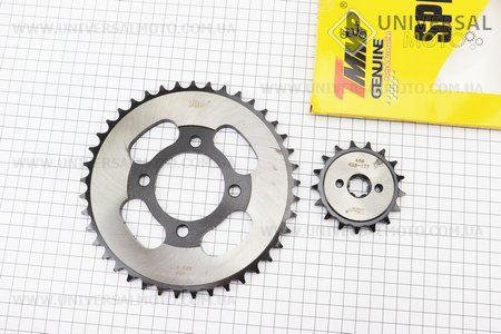 Зірки комплект JH - 428H-41T + 17T "гартована". TMMP (Запчастини для мопеда Дельта / UM3385-V24)