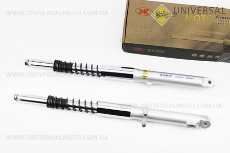 Амортизатор передній лівий, правий комплект L-530мм D-25мм (пружина зовні). HAOCHUAN (Запчастини для мопеда Дельта / UM3386-V32)