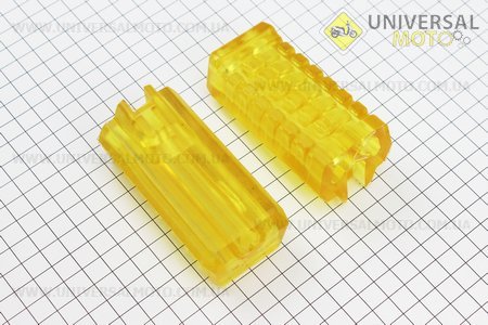 Гумка підніжки ALPHA комплект 2шт, жовтий. TMMP (Запчастини для мопеда Дельта / UM3386-V53)