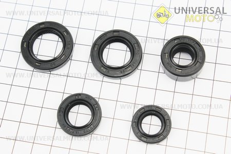 Сальник двигуна 70cc комплект 5 штук (18,9*30*5;13,7*24*5;11,6*24*10;17*29*5;12*21*4). Formula (Запчастини для мопеда Дельта / UM3387-V29)