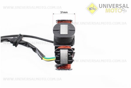 Статор магнето (генератора) (6 котушок роз'єм "мама 4 + 1"). ZHENGHE (Запчастини для мопеда Дельта / UM3387-V72)