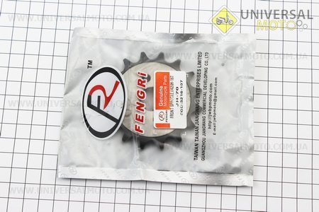 Зірка передня JH - 428H-16T "гартована". FENGRI (Запчастини для мопеда Дельта / UM3388-V05)