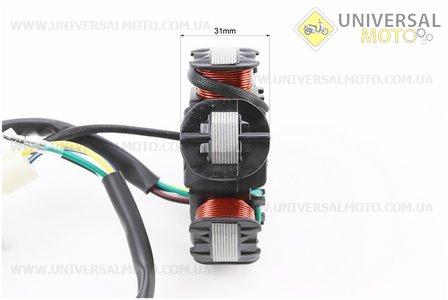 Статор магнето (генератора) (6 котушок роз'єм "мама 4 + 1"). TATA (Запчастини для мопеда Дельта / UM3388-V52)