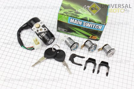 Замки комплект Honda TACT AF-16. EURORUN (Запчастини до японського скутера / UM3390-V23)