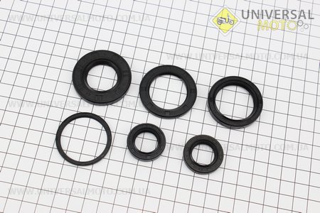 Сальник двигателя комплект 6 штук Suzuki AD110 (17*27*6; 34*39*3; 29*42*5; 17*28*5,5; 24*43*6; 30*40*7). Mototech (Скутер Suzuki Address 110 \ UM3393-V69)