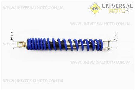 Амортизатор задній GY6 / Honda - 310мм * d43мм (втулка 10мм / вилка 8 мм), синій. JWBP (Запчастини до японського скутера / UM3394-V54)