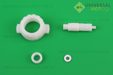 Шестерня спідометру (пластик) + черв'як Honda DIO AF62. Mototech (Запчастини до японського скутера / UM3395-V23)