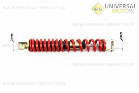Амортизатор задній GY6 / Honda - 265мм * d40мм (втулка 10мм / вилка 8 мм), червоний. HAORUN (Запчастини до японського скутера / UM3395-V52)