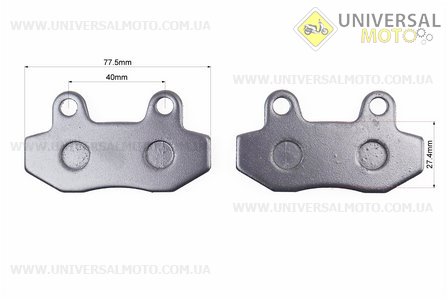 Гальмівні колодки (дискові) Honda LEAD AF48 / MBX80 / CR 125 / MTX 125 / FTR 223 / XLR 250R / CR 500RE / MTX 125RWE / TRX 250R комплект. KUROSAWA (Запчастини до японського скутера / UM3396-V39)
