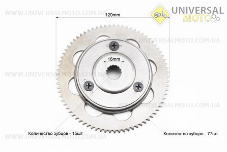 Бендикс - обгінна муфта Yamaha BWS100. HAORUN (Запчастини до японського скутера / UM3398-V74)