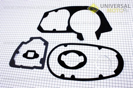 Прокладки двигуна 6V, комплект 6 деталей, (папір, алюміній). Украина (Запчастини для мотоцикла Мінськ / UM3400-V05)