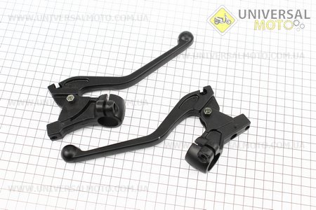 Важіль гальма, зчеплення з кріпленням комплект 2шт (чорні). Китай (Запчастини для мотоцикла Мінськ / UM3400-V29)