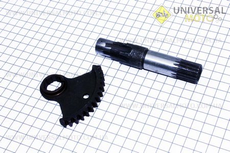 Вал заводной + сектор. Китай (Мотоцикл Минск / UM3400-V37)