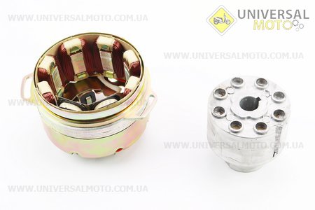 Магнето в зборі (генератор) 8 котушок - "6 + 2" 14V 65W. Китай (Запчастини для мотоцикла Мінськ / UM3400-V58)