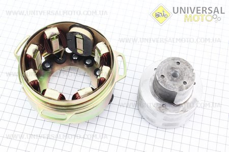 Магнето в сборе (генератор) 8 катушек - "7+1" 14V 90W