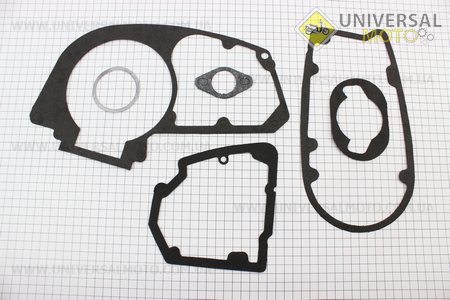 Прокладки двигуна 6V, комплект 6 деталей, (папір, алюміній). Украина (Запчастини для мотоцикла Мінськ / UM3402-V66)