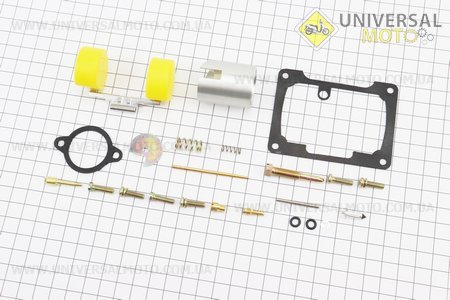 Ремонтний комплект карбюратору 2401, 22 детали і поплавок. Китай (Запчастини для мотоцикла Мінськ / UM3402-V97)
