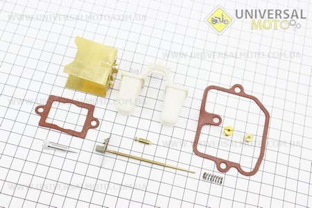 Ремонтний комплект карбюратора К65Т, 9 деталей + поплавок. Китай (Запчастини до МТ, УРАЛ, К-750 / UM3411-V00)
