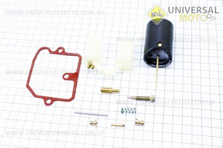 Ремонтний комплект карбюратора К68У (лівий), 9 деталей + поплавок. Китай (Запчастини до МТ, УРАЛ, К-750 / UM3411-V39)