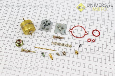 Ремонтний комплект карбюратора K-302, К-750, 18 деталей + поплавок. Китай (Запчастини до МТ, УРАЛ, К-750 / UM3413-V53)